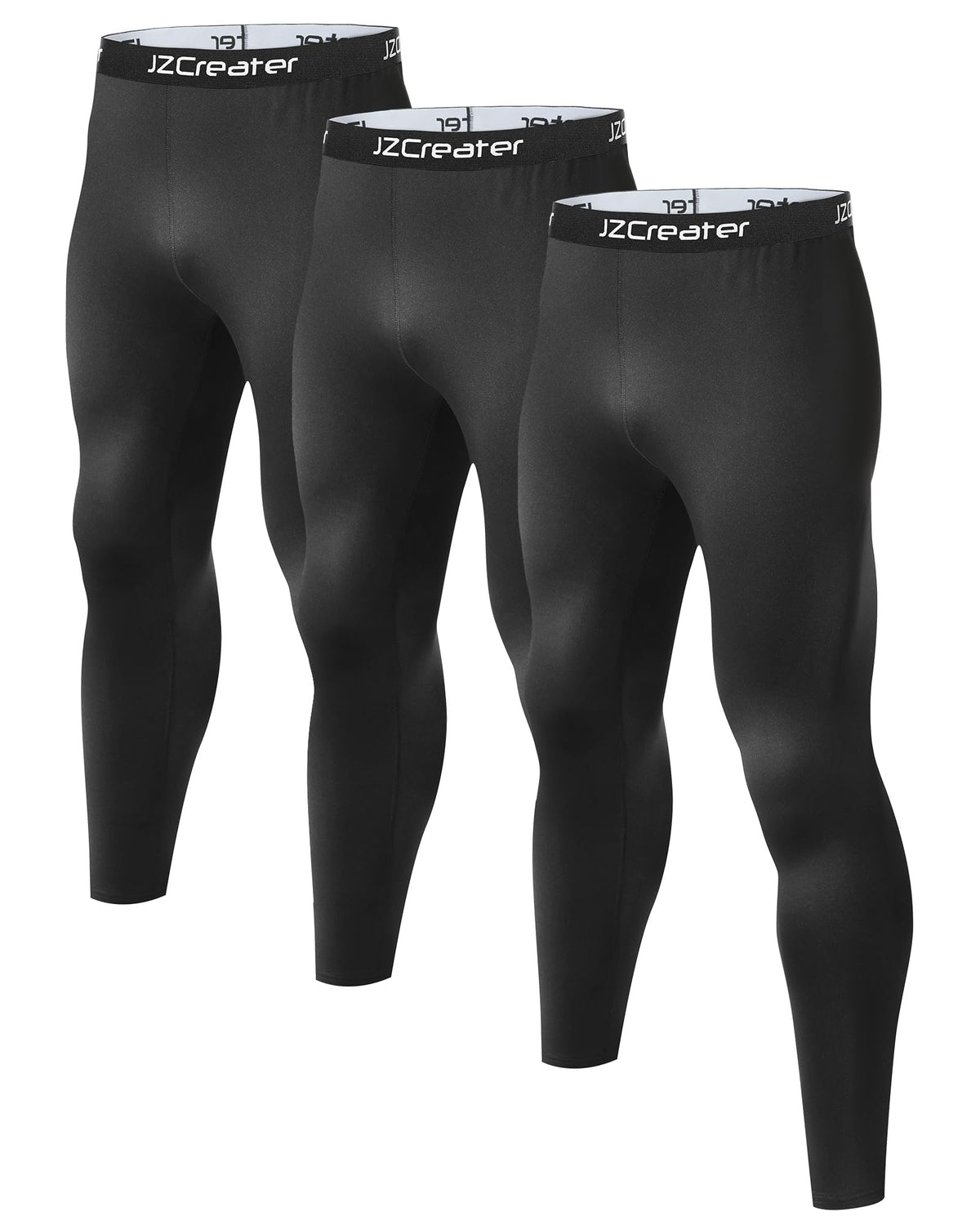 1 or 3 Pack Mens Long Johns Thermal Pants, Fleece Lined Base Layer Bottoms