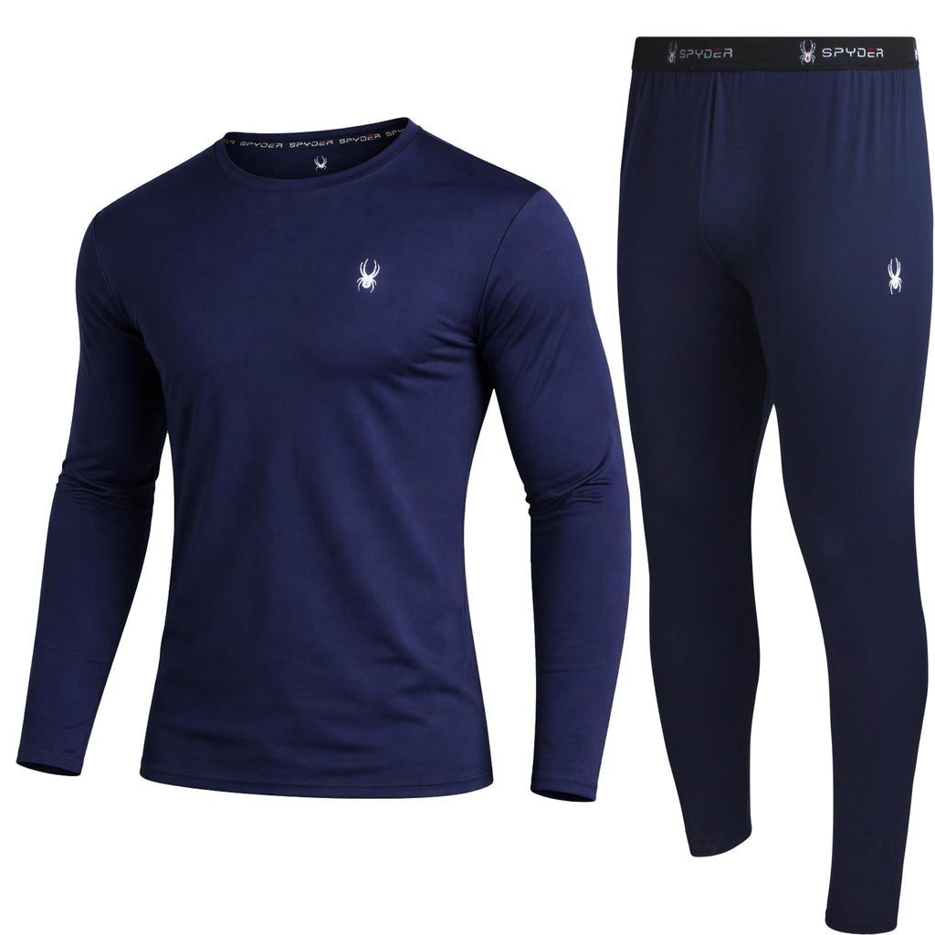 Spyder Mens Thermal Underwear Set - 2-Piece Fleece Lined Stretch Soft