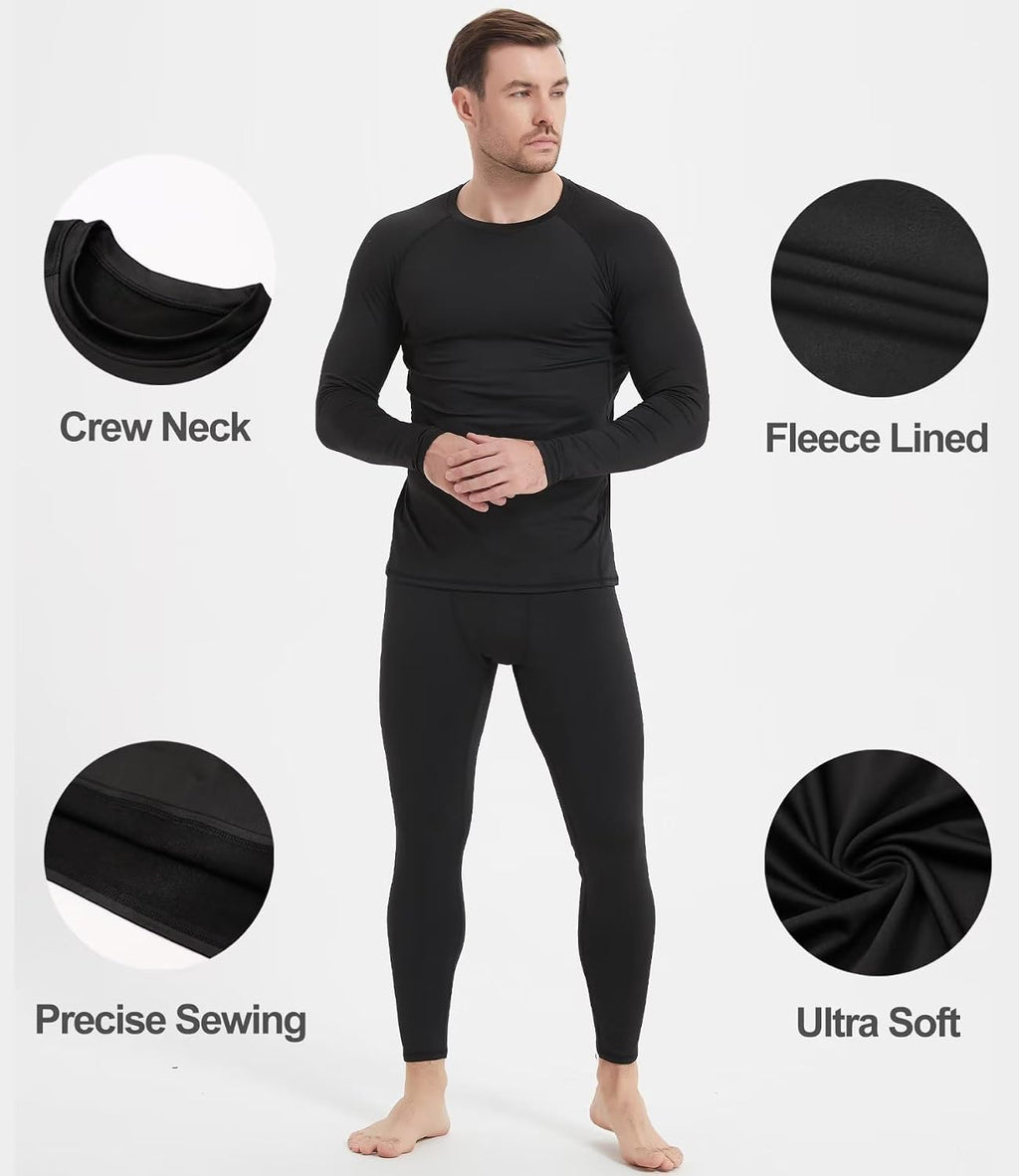 Dalavch 5 Pack Thermal Compression Shirts for Men Long Sleeve Fleece Lined