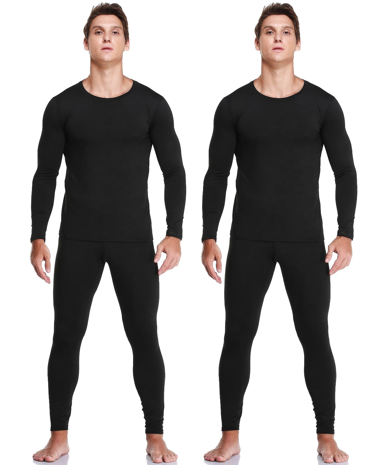 Thermal Underwear for Men, Fleece Lined Long Johns Set Winter Base Layer