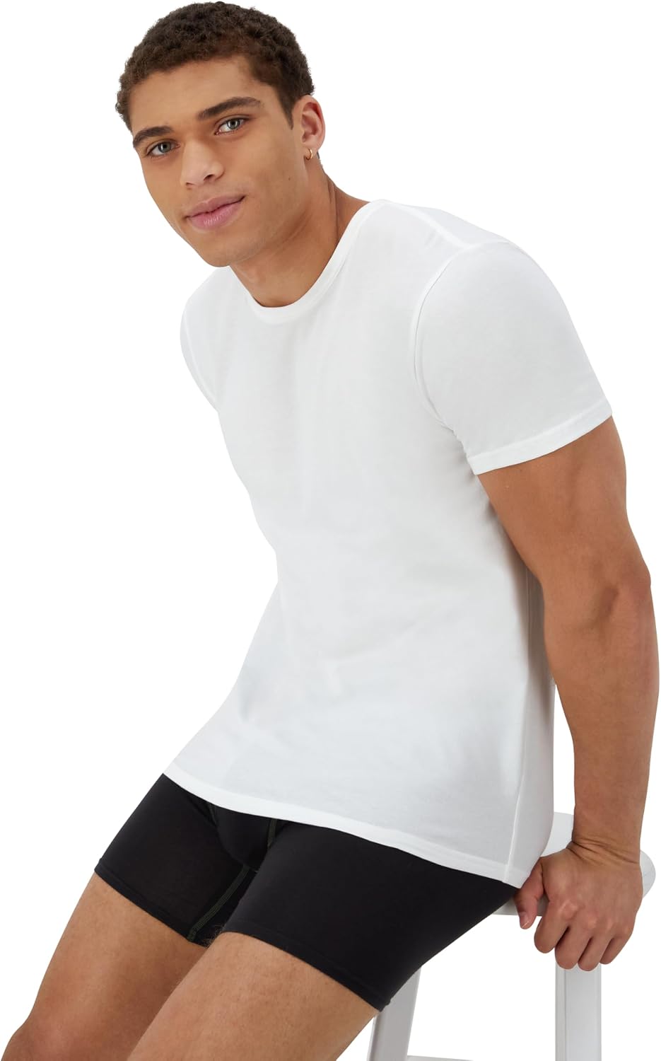 Hanes Men's Ultimate Comfort Fit Cotton Stretch Crewneck Undershirts, Multipack
