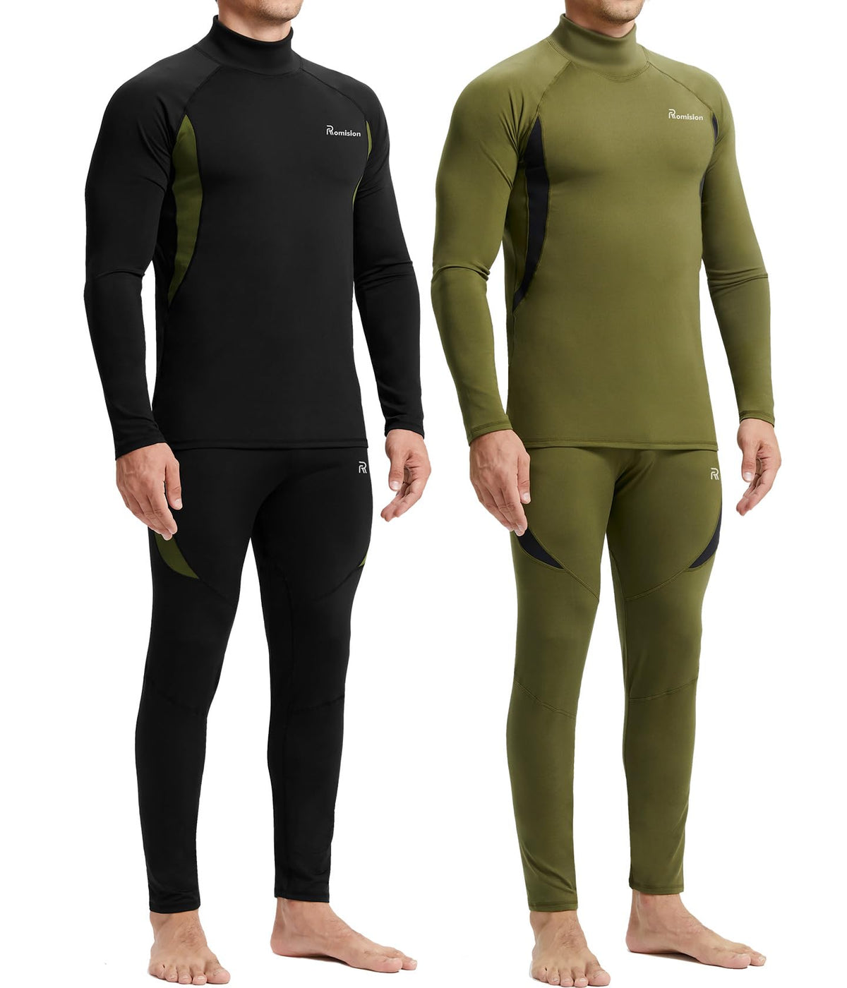 romision Mens Thermal Underwear Set Long Johns Fleece Lined Base Layer