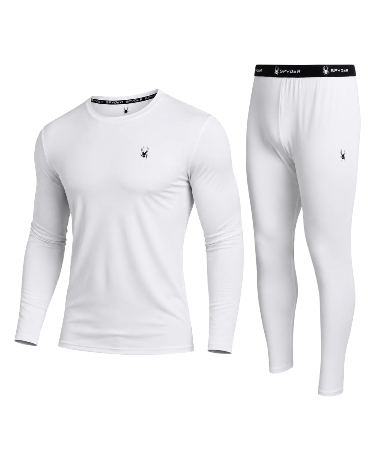 Spyder Mens Thermal Underwear Set - 2-Piece Fleece Lined Stretch Soft