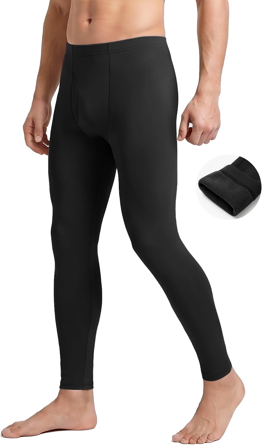 Thermal Underwear for Men - Long Johns Bottom Fleece Lined Base Layer Pants