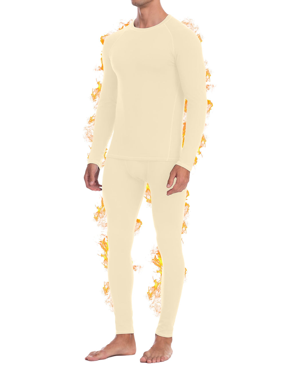 Thermal Underwear for Men, Fleece Lined Long Johns Base Layer Set