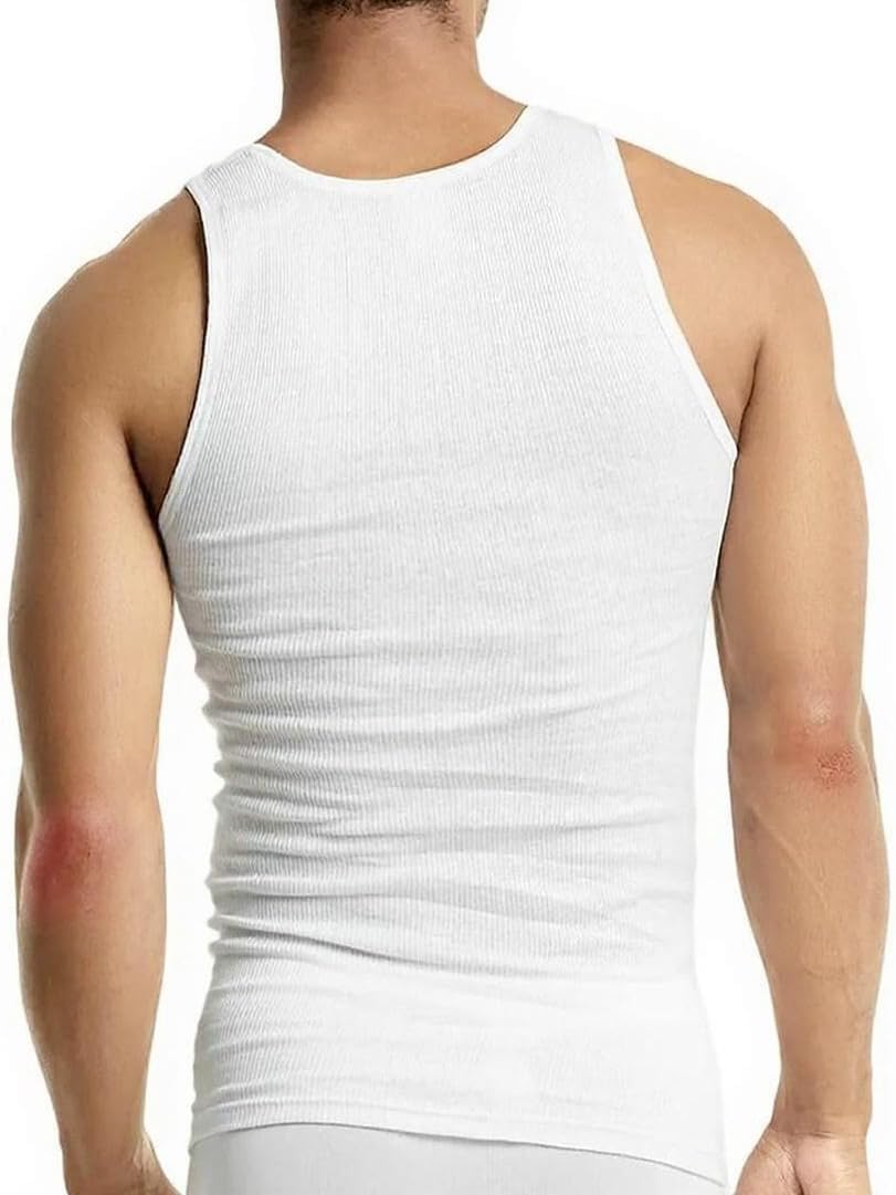 Men’s 3-Pack Cotton Ribbed Lightweight A-Shirt Undershirt Tank Top