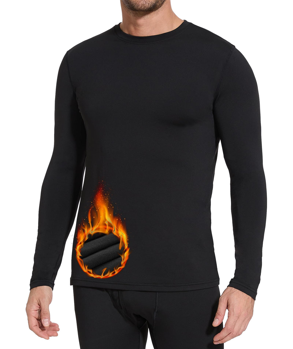 BESTENA Mens Thermal Underwear Long Johns Fleece Lined Base Layer Shirt Top