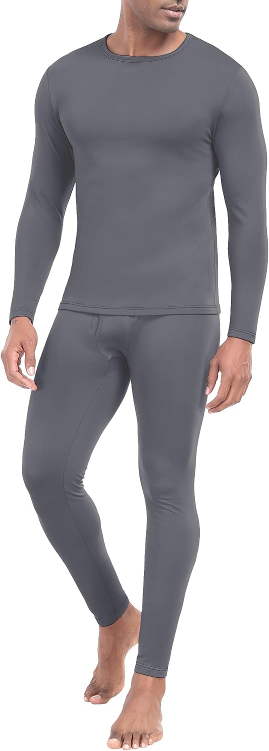 PrinStory Men's Thermal Underwear Long Johns - Cold Weather Base Layer Set Elasticity Top and Bottoms for Men S-2XL
