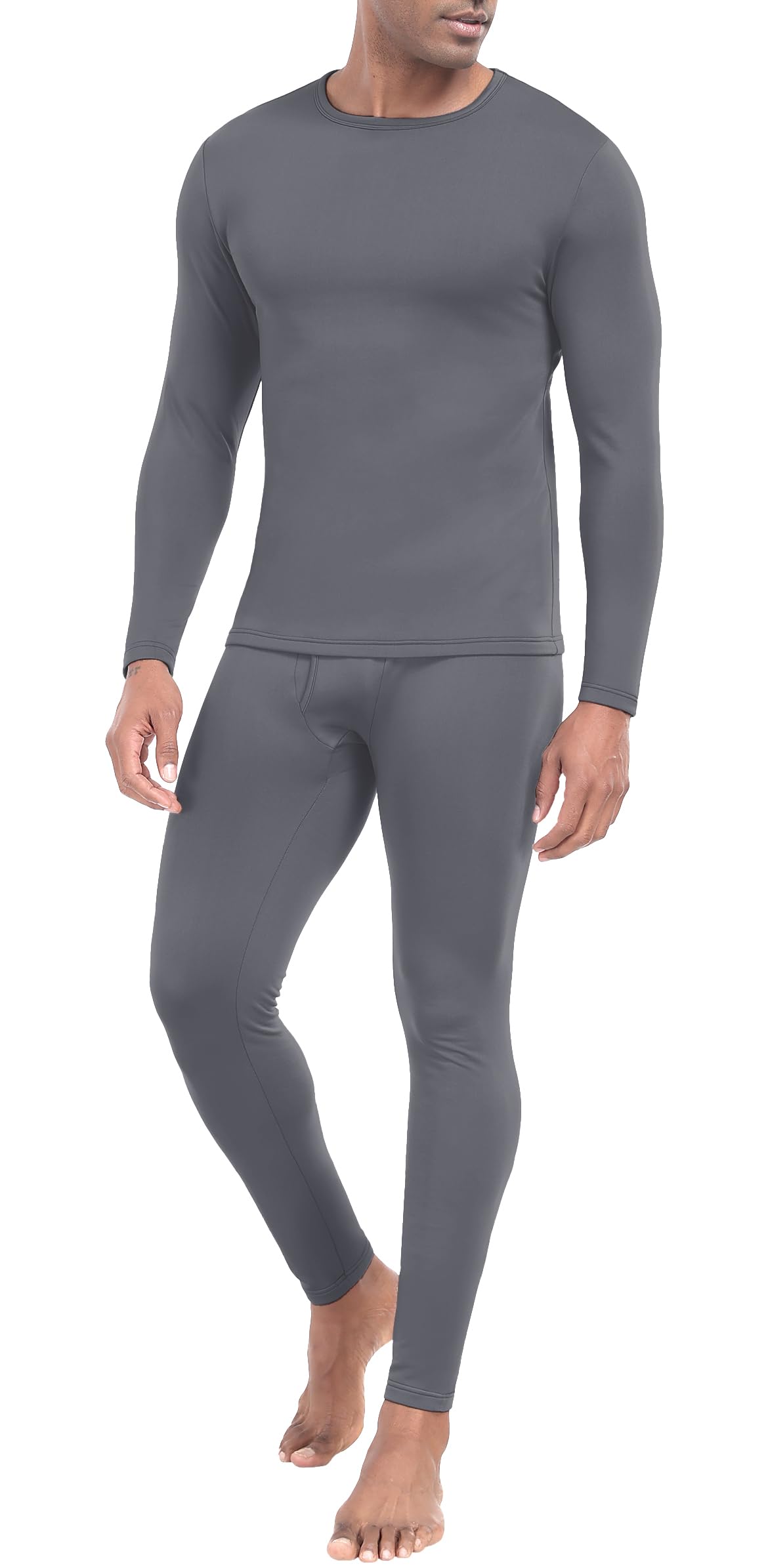 PrinStory Men's Thermal Underwear Long Johns - Cold Weather Base Layer Set Elasticity Top and Bottoms for Men S-2XL