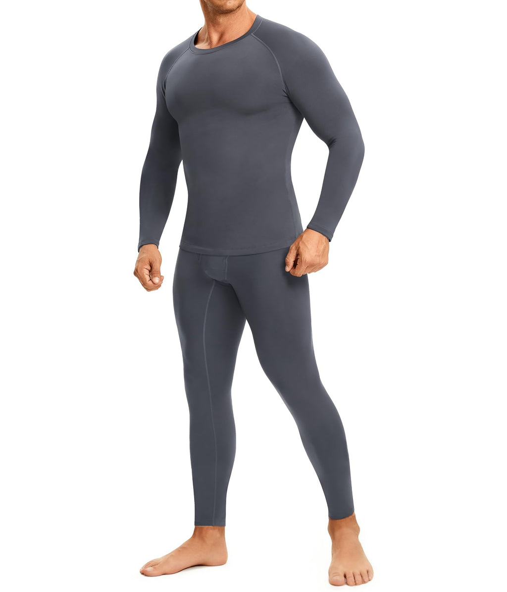 TAILONG Thermal Underwear for Men - Long Johns with Fleece Lined Base Layer Cold Weather Hunting Gear Top Bottom