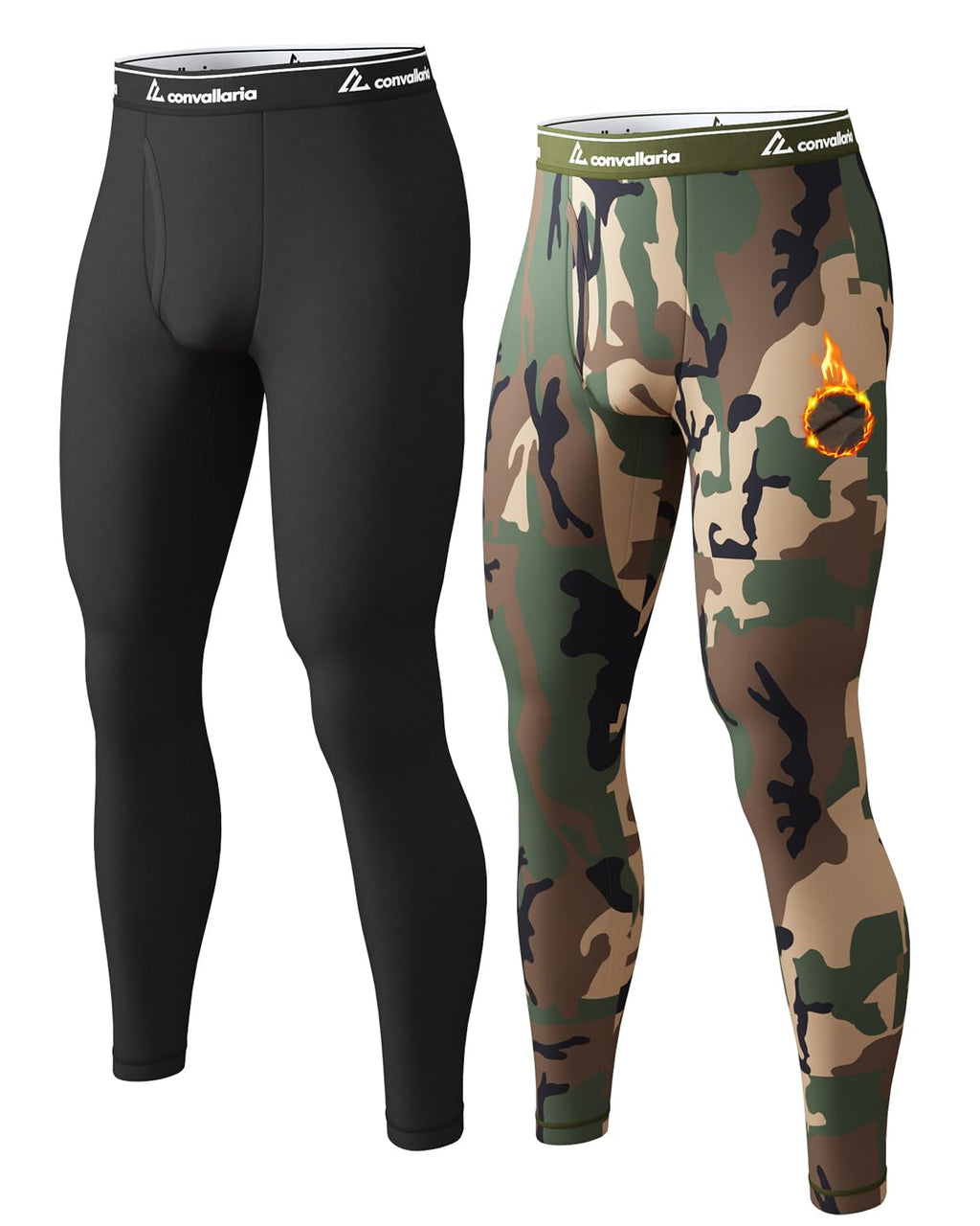 4 or 2 Pack Men's Thermal Pants Fleece Lined Long Johns Bottom Base Layer