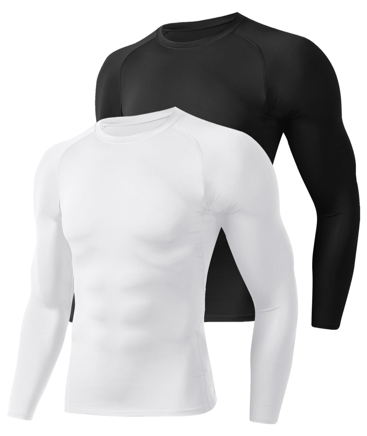 Compression Shirts for Men - Long Sleeve Black Workout Base Layer Athletic Gym Tops Quick Dry Running Undershirts