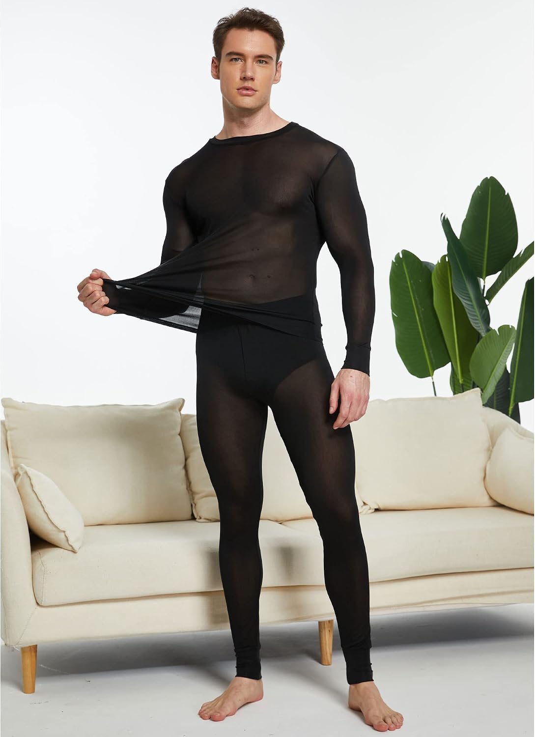 Viamulion Mens 100% Silk Thermal Underwear Pants Premium Lined Base Layer Bottom