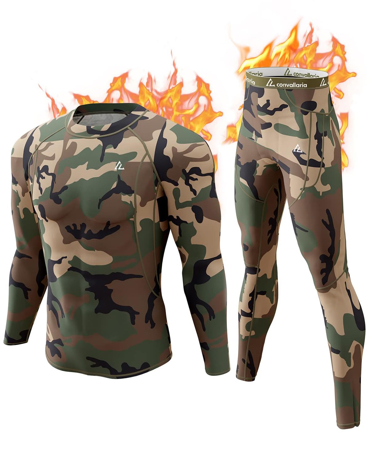 Mens Thermal Underwear Long Johns Set Cold Weather Hunting Base Layer