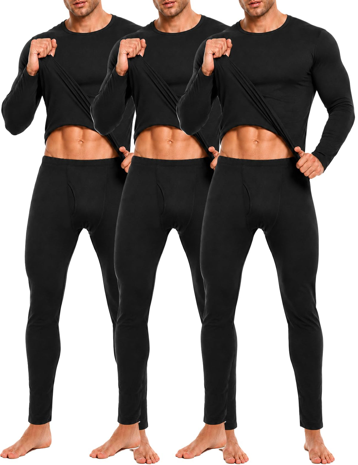 Arssm Men Thermal Underwear Sets Fleece Lined Base Layer Long Johns