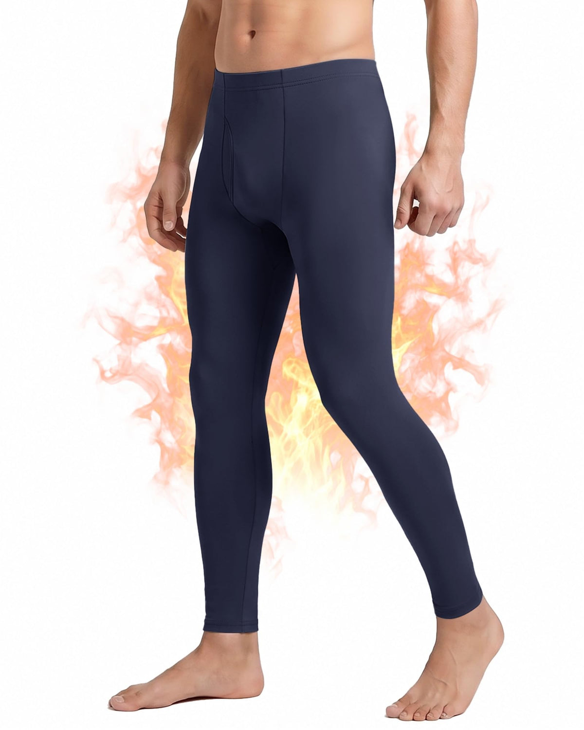 Thermal Underwear for Men - Long Johns Bottom Fleece Lined Base Layer Pants