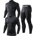 Men's Thermal Compression Pants - 4 or 5 Pack Fleece-Lined Menswear Activewear Sportswear Tights, Cold Weather Winter Baselayer Athletic Leggings