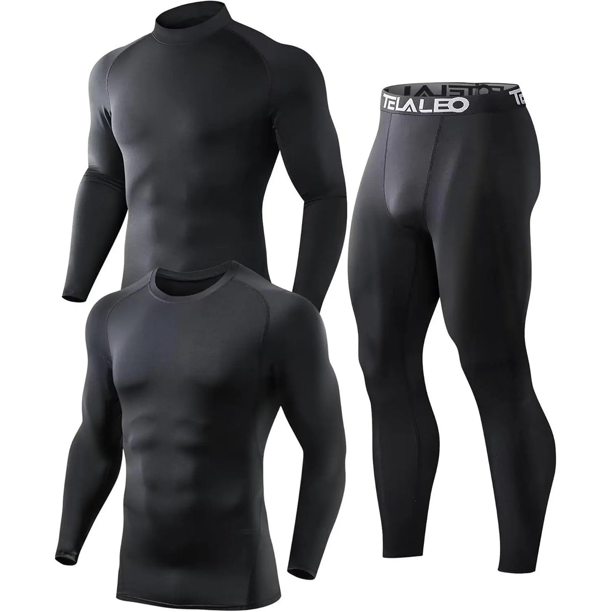 Men's Thermal Compression Pants - 4 or 5 Pack Fleece-Lined Menswear Activewear Sportswear Tights, Cold Weather Winter Baselayer Athletic Leggings
