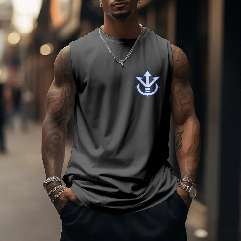 Urban Street Dragon Ball DBZ Goku Unisex Summer Outfits - Men Streetwear 80s 90s Graphic Tees, Cotton Anime Tank Tops  Fitness Double Layer Short Men Gifts Sleeveless Breathable