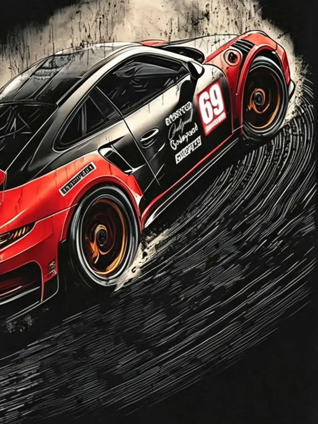 Godspeed drift sports car No. 69 Graphic printed men's vest is loose and heavy, American retro style sports racing printed men's vest, sleeveless T-shirt for men and women, daily street sports vest party rock outdoor
