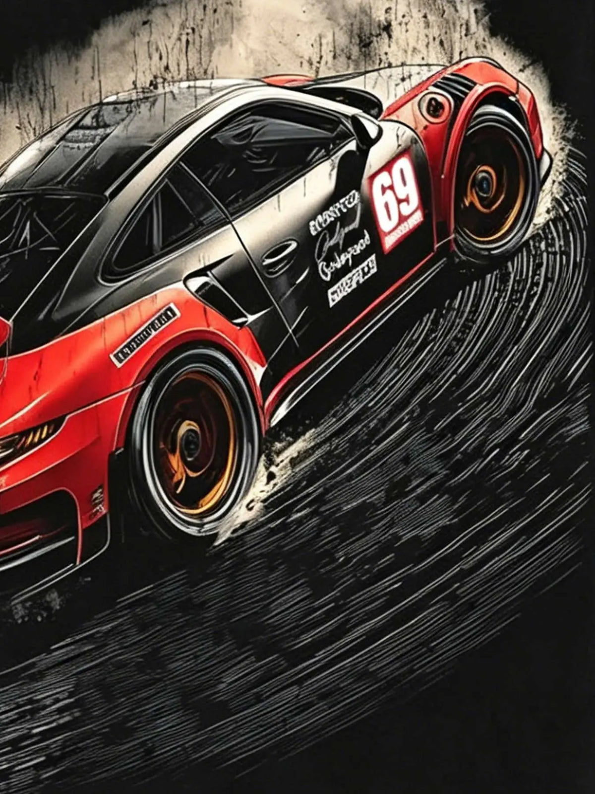 Godspeed drift sports car No. 69 Graphic printed men's vest is loose and heavy, American retro style sports racing printed men's vest, sleeveless T-shirt for men and women, daily street sports vest party rock outdoor