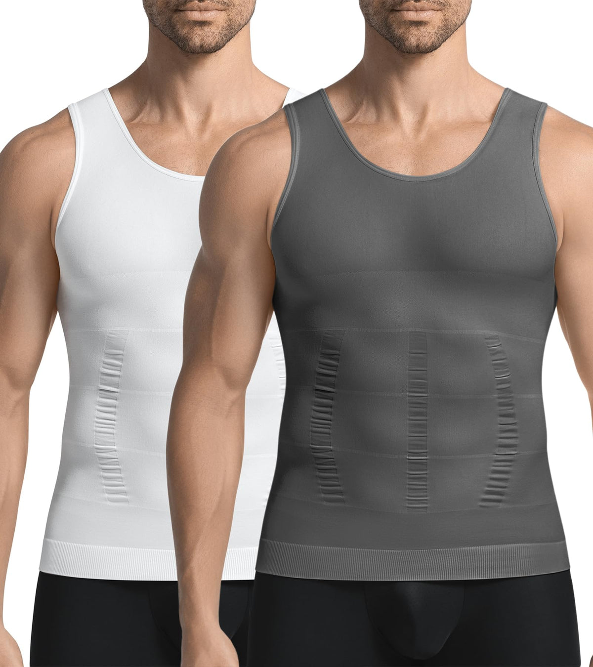 3 Pack Compression Shirt Men Body Shaper Vest Workout Tank Top