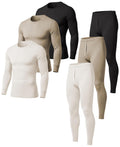 AMERICAN HEAVEN Men's Base Layer Thermal Underwear Set | 100% Cotton | Long Sleeve Top & Pant | Multi Packs