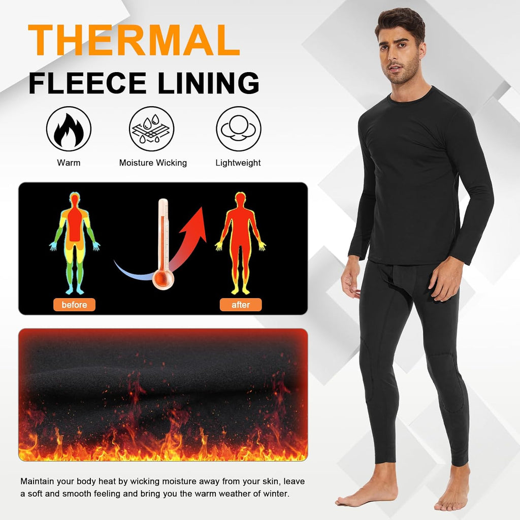 SIMIYA Mens Thermals Long Sleeve Undershirt Base Layer Long John Shirts
