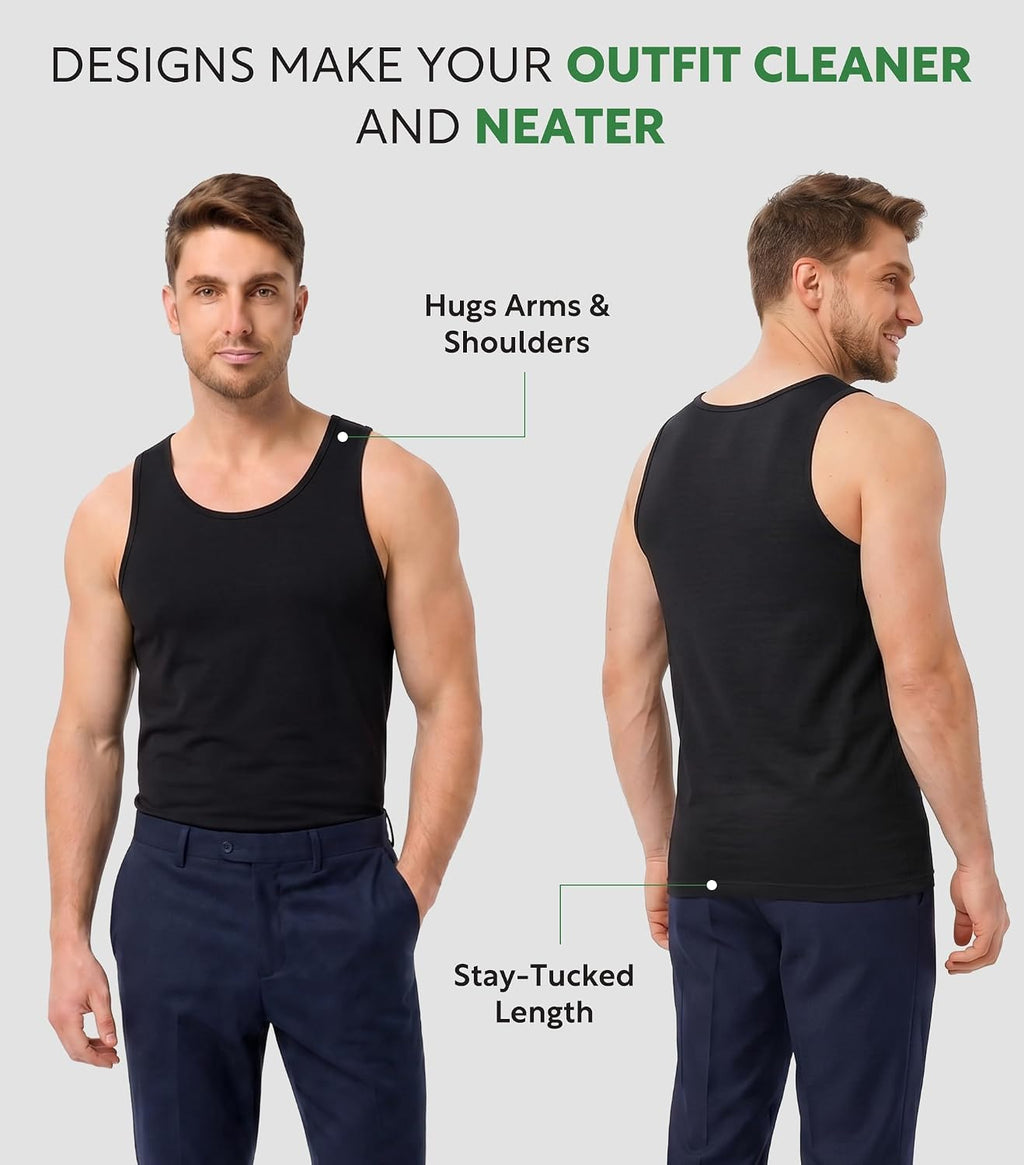 DAVID ARCHY Men's Tank Top Undershirts Moisture-Wicking A-Shirt for Men
