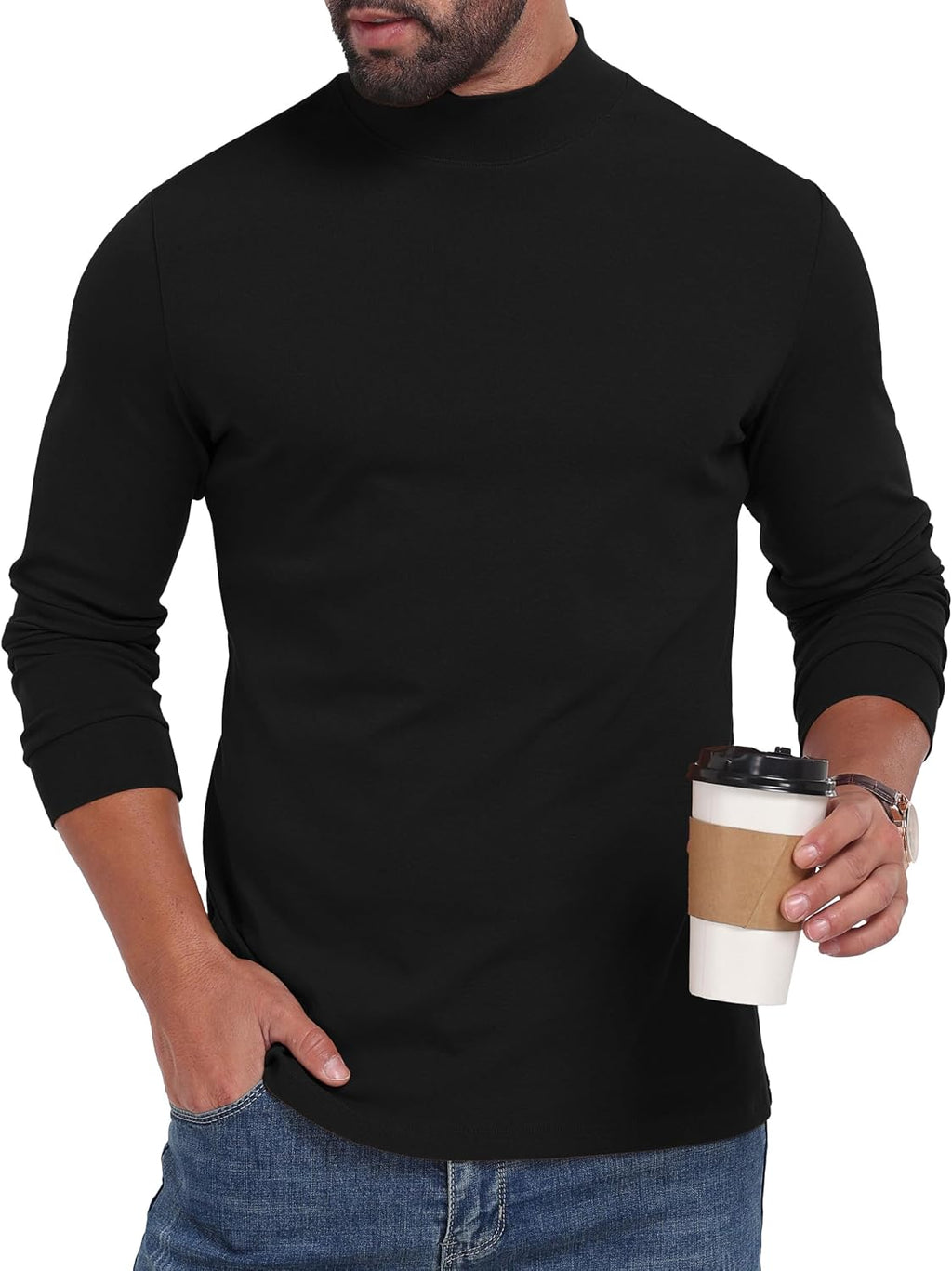 Sailwind Mens Mock Turtleneck Shirt Cotton Thermal Undershirt Pullover