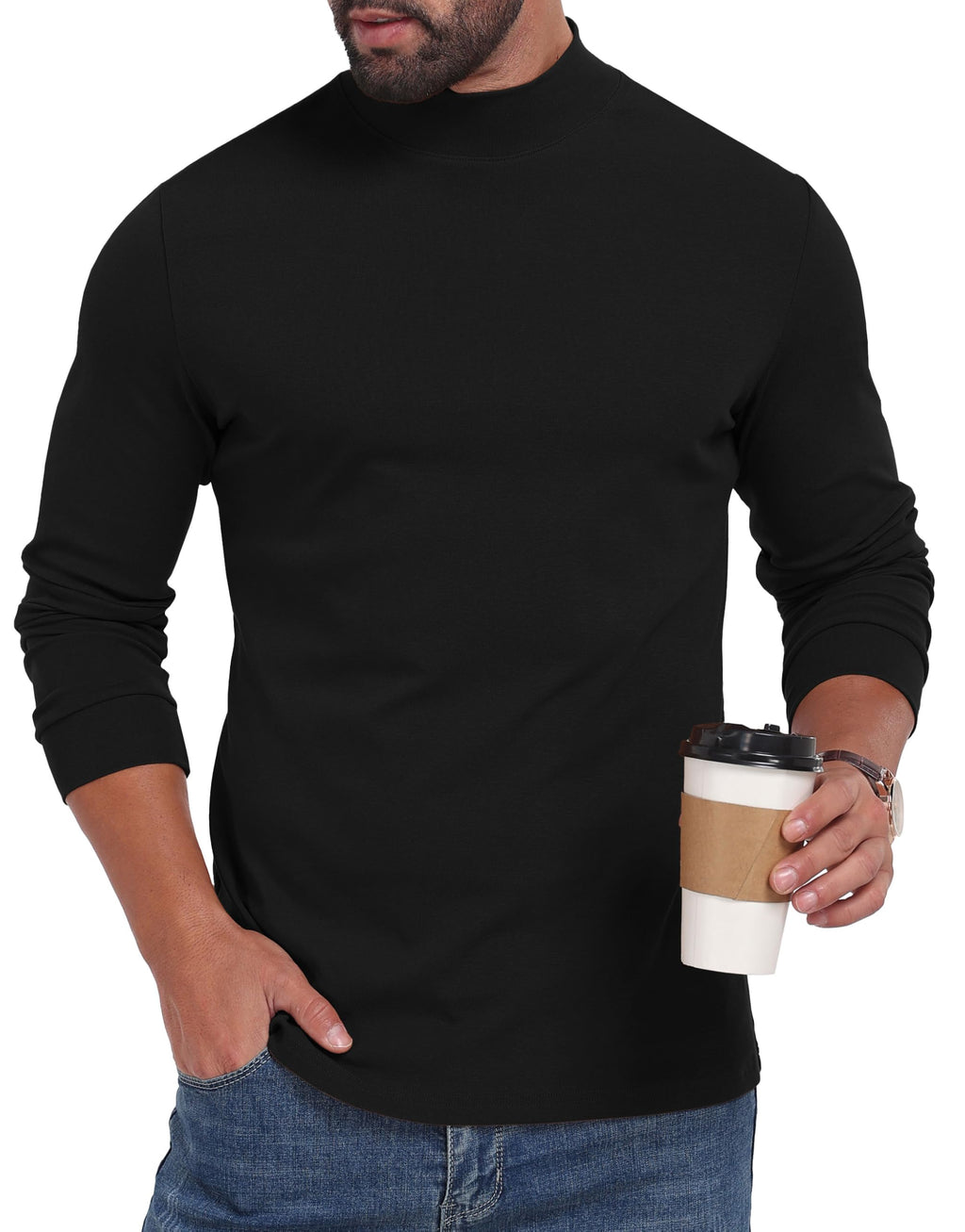 Sailwind Mens Mock Turtleneck Shirt Cotton Thermal Undershirt Pullover