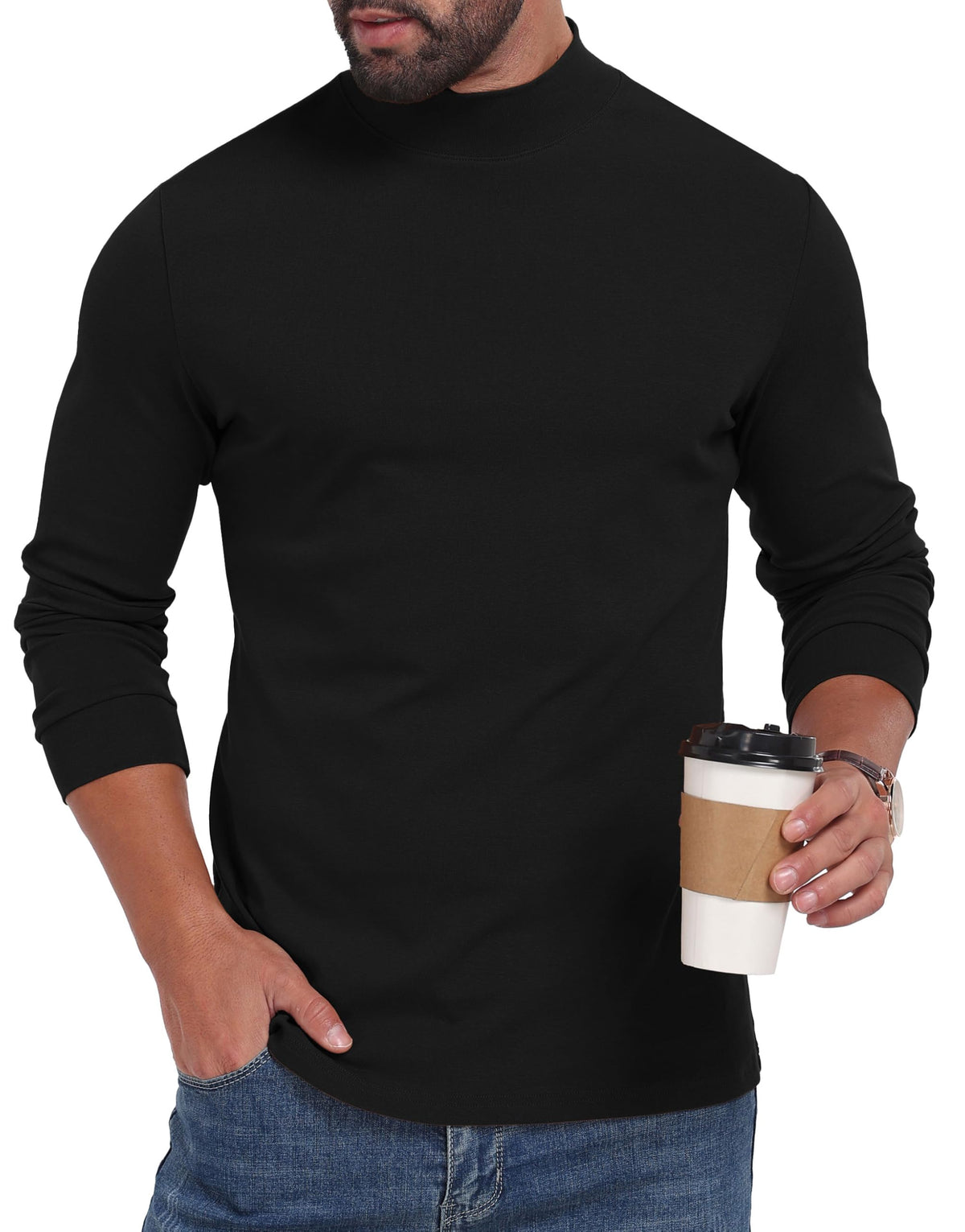 Sailwind Mens Mock Turtleneck Shirt Cotton Thermal Undershirt Pullover