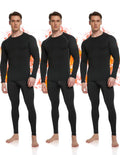 OYGSieg 3 Set Men's Thermal Underwear with Fleece Lined, Long Johns for Men