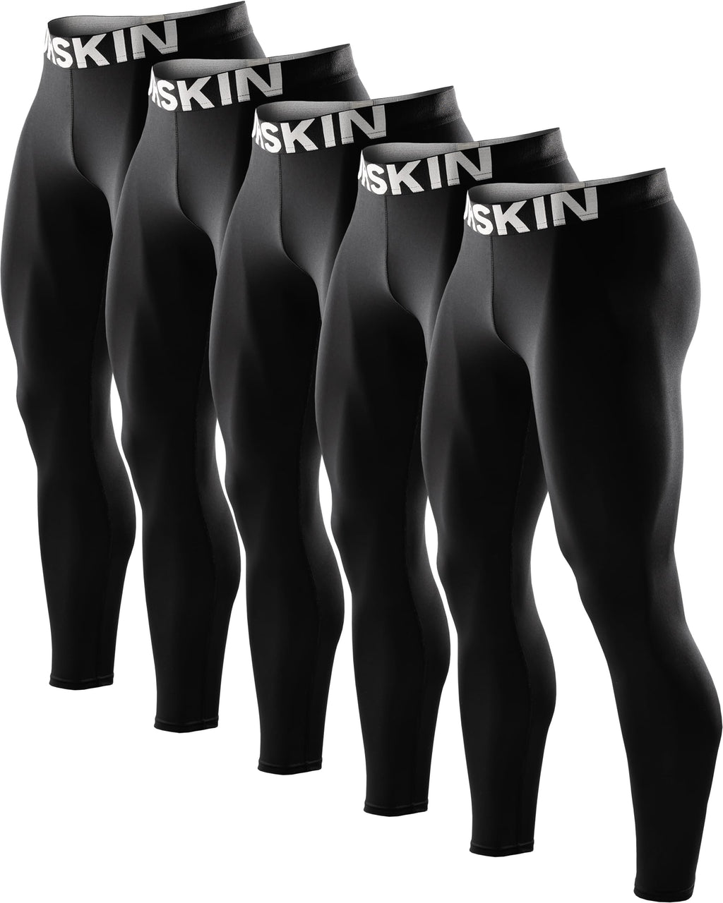 DRSKIN Men’s Compression Pants (5/4/3 Pack) Quick Dry Tights Leggings Sports Baselayer Running Gym Workout
