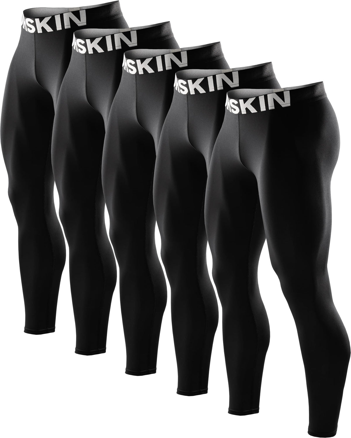 DRSKIN Men’s Compression Pants (5/4/3 Pack) Quick Dry Tights Leggings Sports Baselayer Running Gym Workout