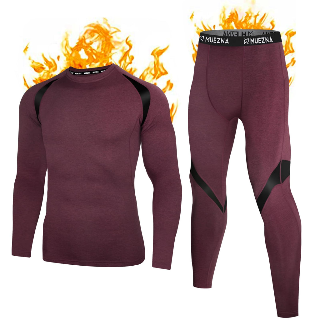 Muezna Men's Thermal Top and Bottom Set Underwear Long Johns Base Layer