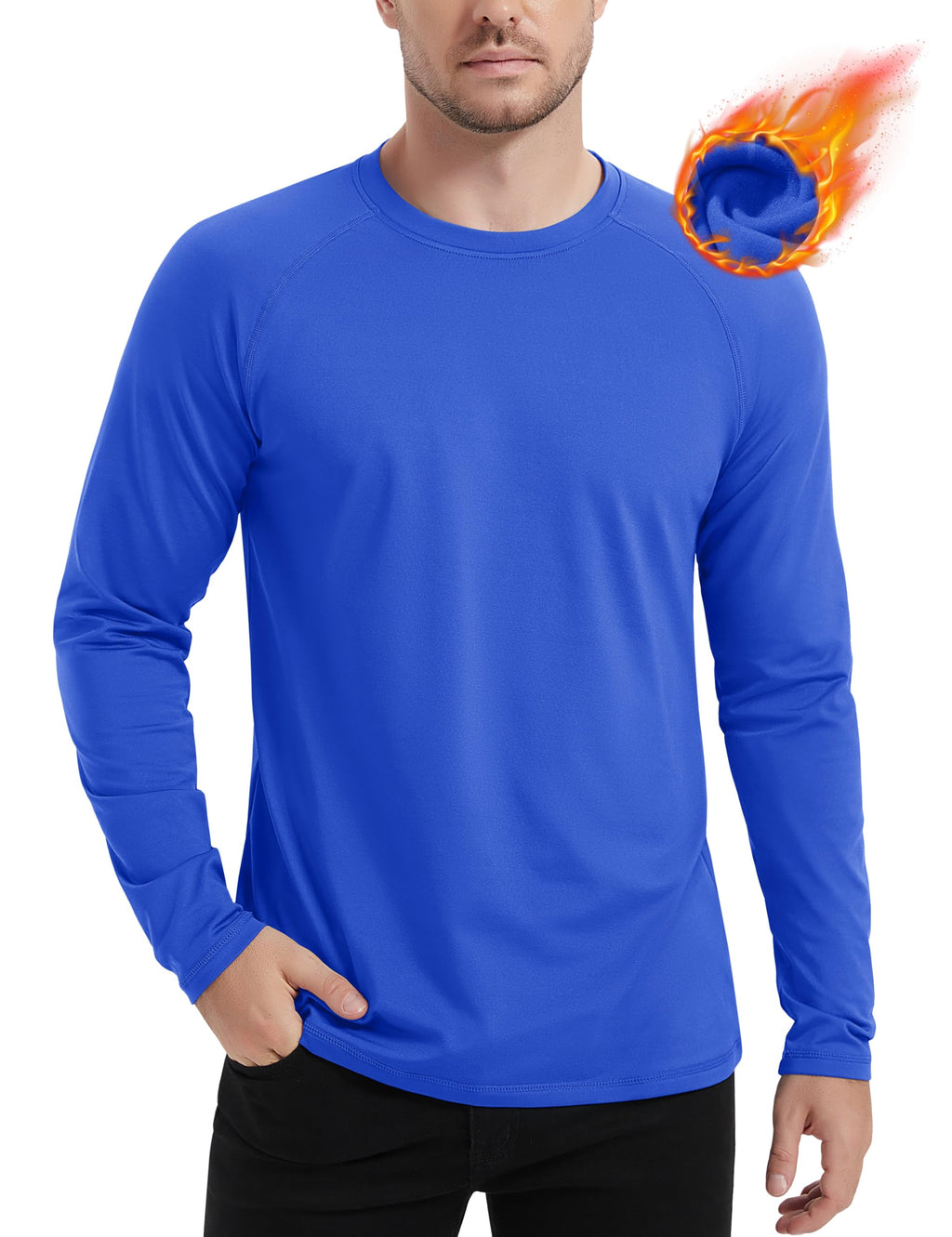 MAGCOMSEN Men's Thermal Shirt Fleece Lined Long Sleeve Athletic Base Layer Workout Top