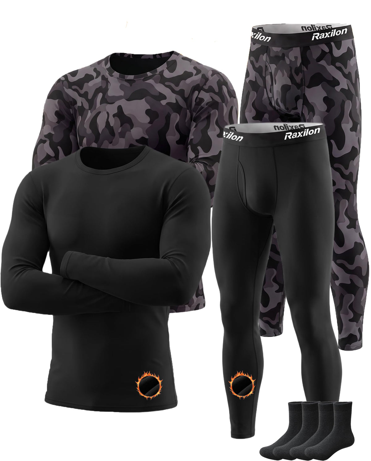 Thermal Underwear for Mens Long Johns Set Winter Cold Weather Base Layer