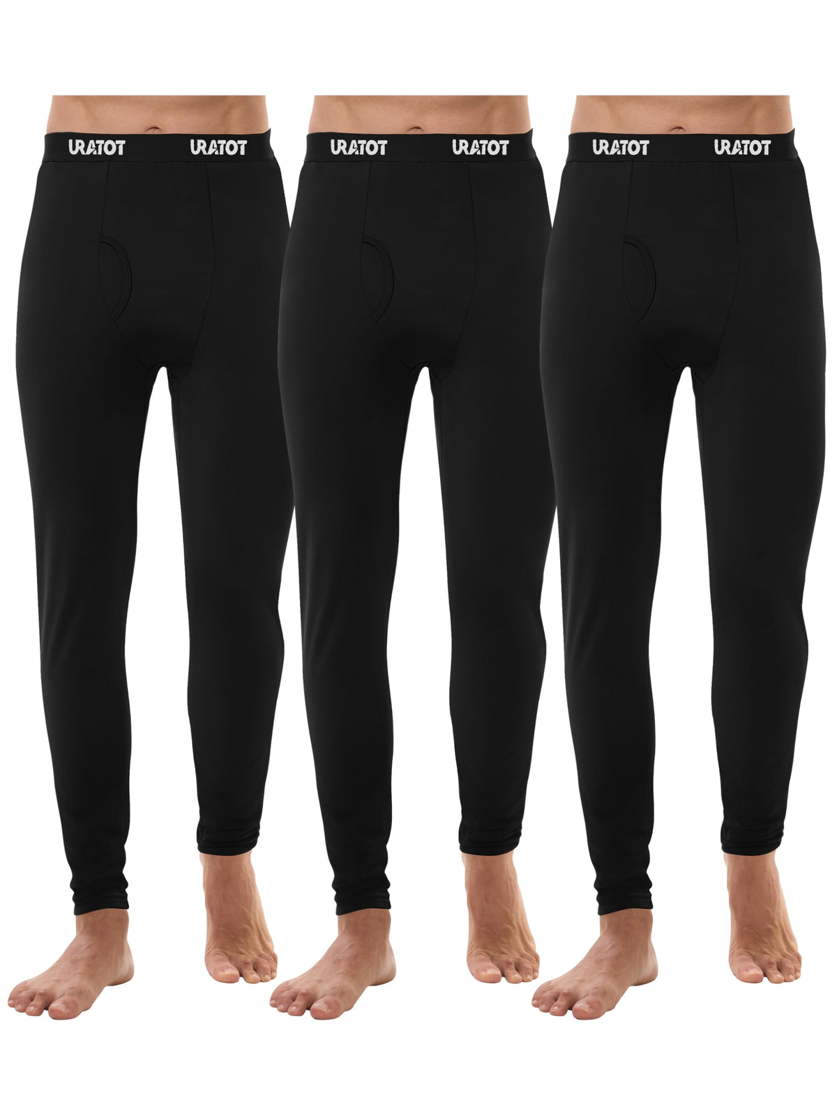 URATOT Men's Thermal Underwear Bottom Fleece Long Johns for Men Soft Warm Base Layer Thermal Pants for Cold Weather
