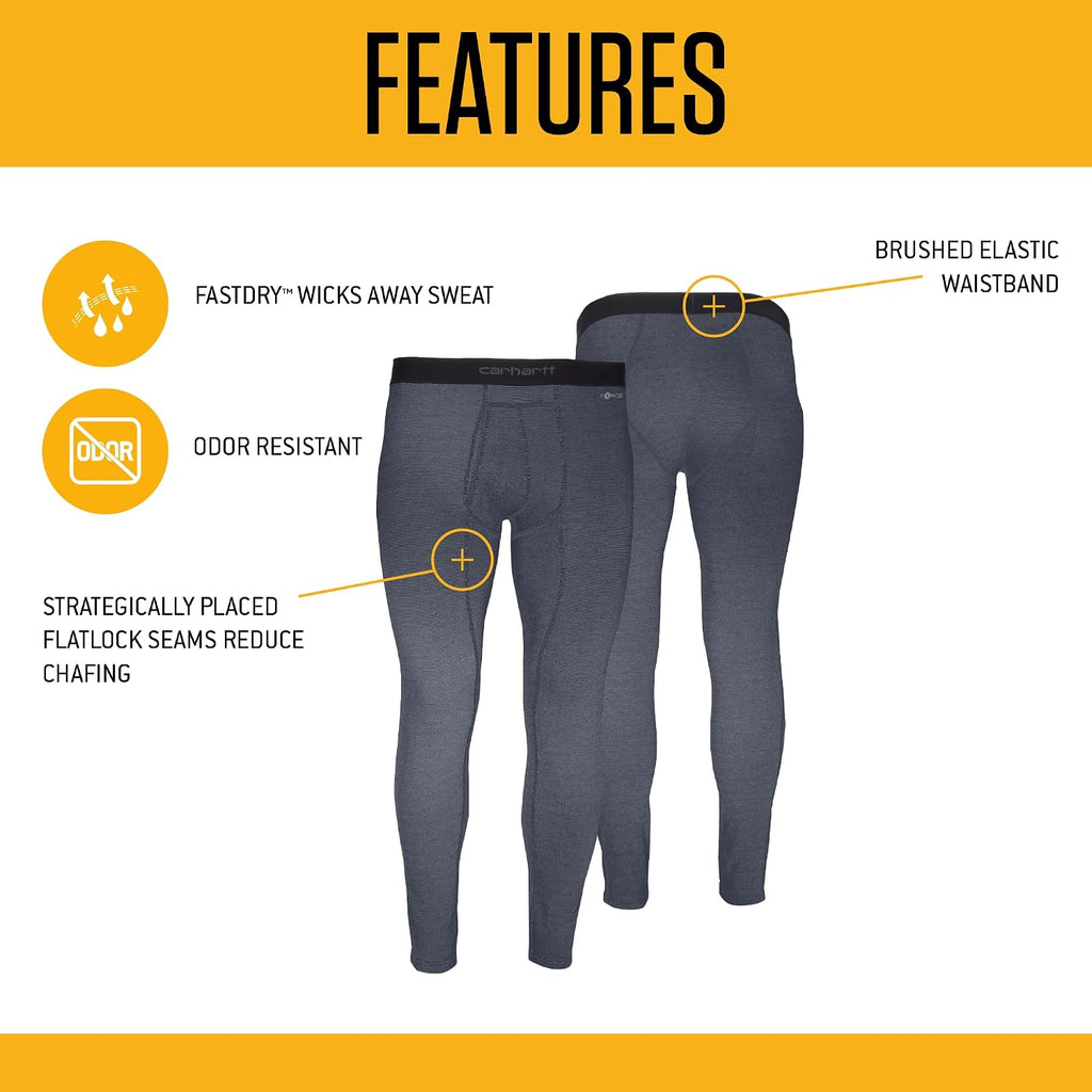 Carhartt Men's Force Heavyweight Heathered Knit Base Layer Pant