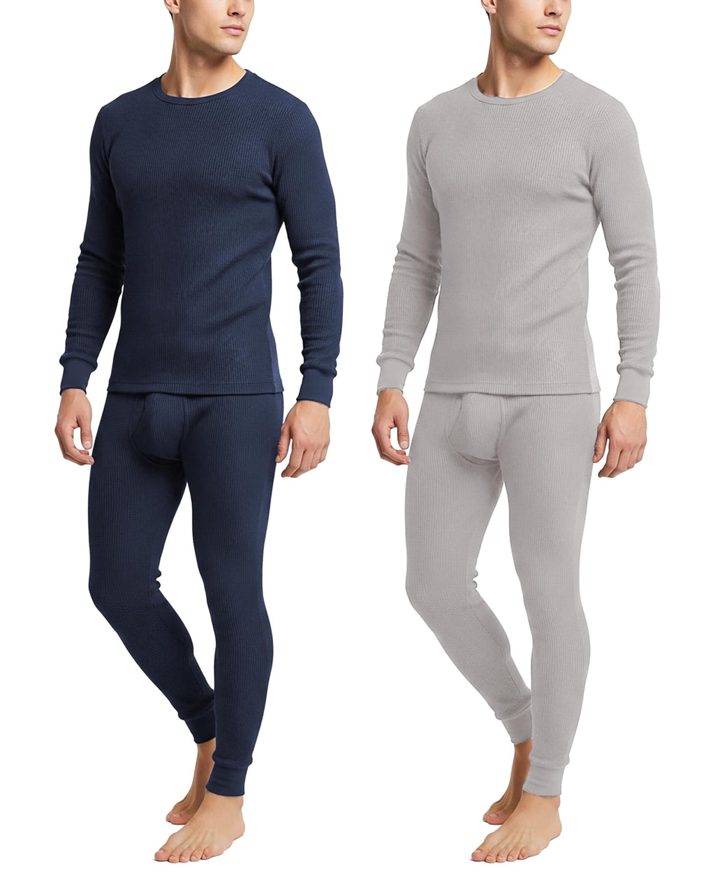 Andrew Scott Men's Traditional Waffle Thermal Top & Bottom Set | Cotton Blend Base Layer Shirt -Long John Underwear
