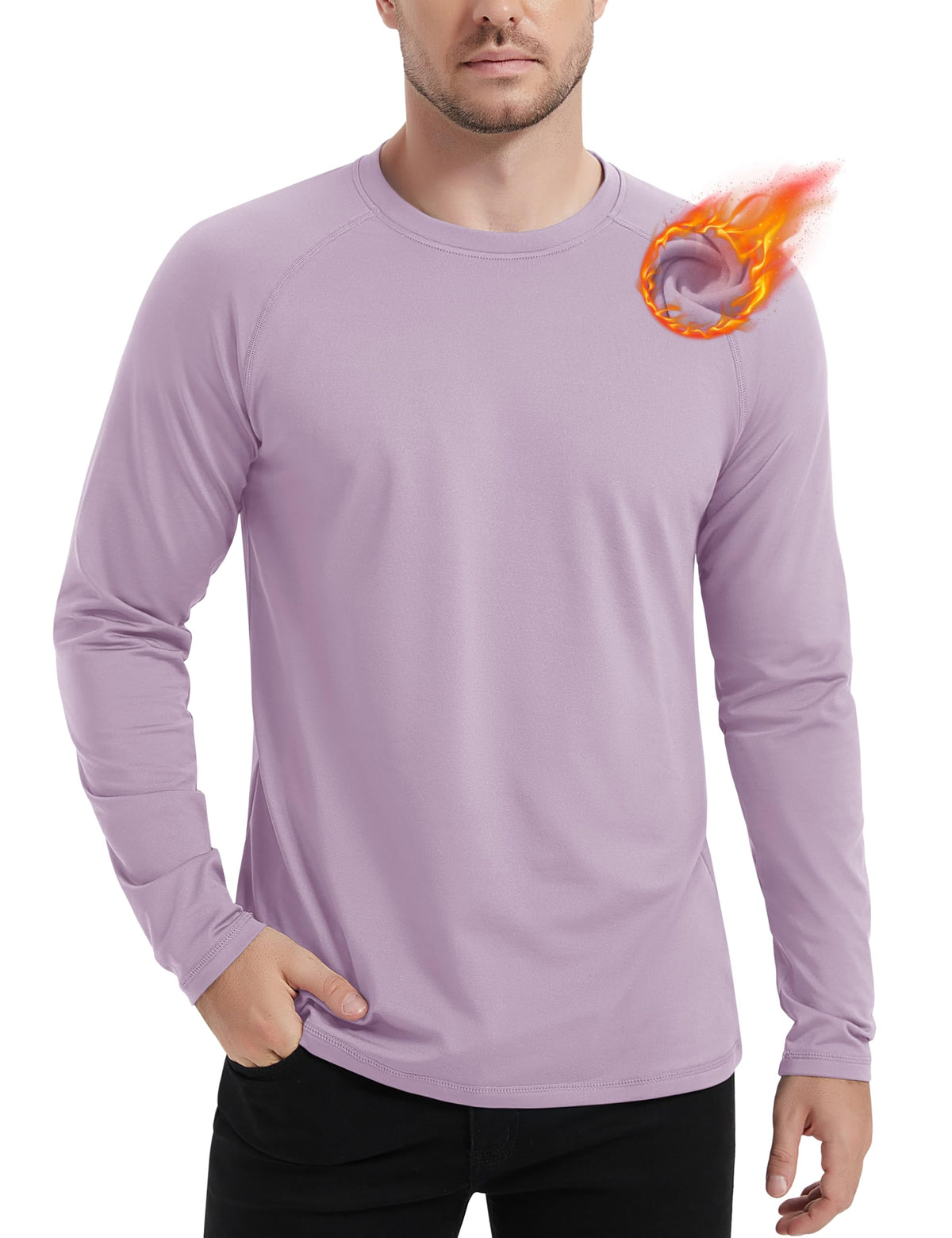 MAGCOMSEN Men's Thermal Shirt Fleece Lined Long Sleeve Athletic Base Layer Workout Top
