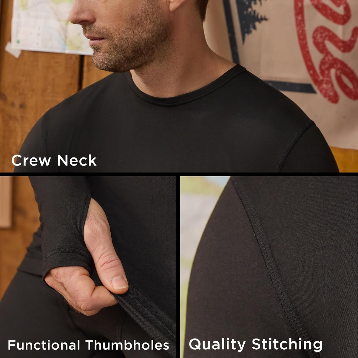 Cuddl Duds Lightweight 2 Piece Active Base Layer Matching Sets for Men