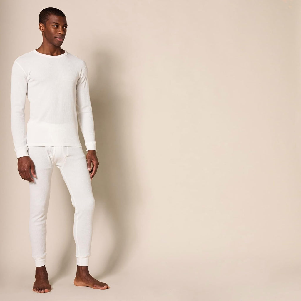Amazon Essentials Men's Slim Fit Thermal Long Johns Underwear Set, Breathable Waffle Knit for Cold Weather Wear, Multipacks