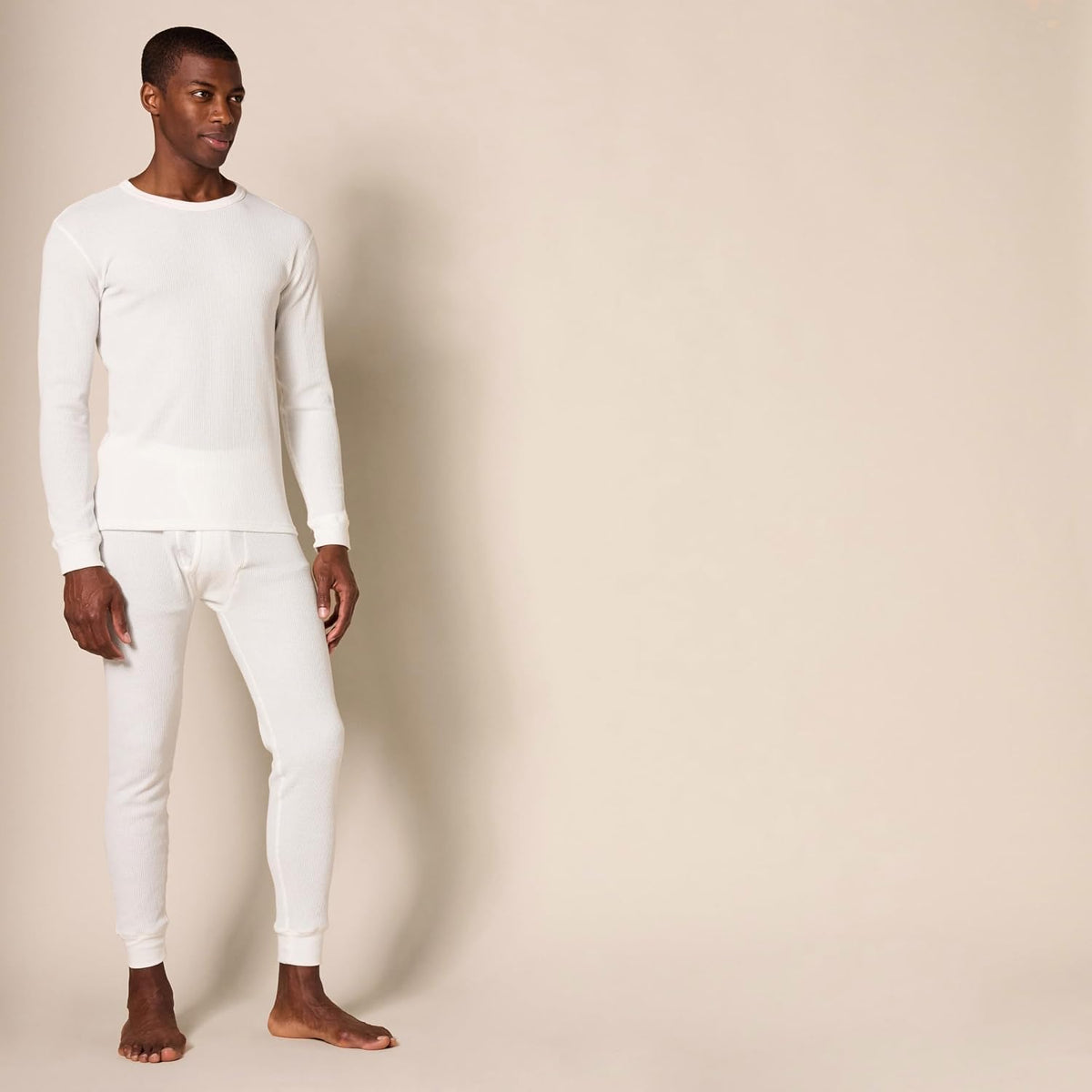 Amazon Essentials Men's Slim Fit Thermal Long Johns Underwear Set, Breathable Waffle Knit for Cold Weather Wear, Multipacks