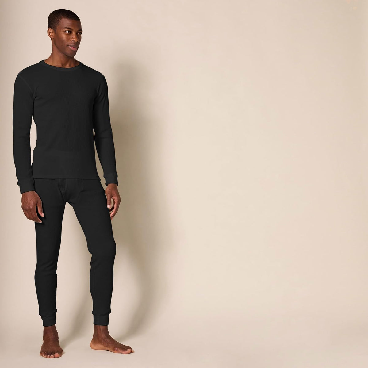 Amazon Essentials Men's Slim Fit Thermal Long Johns Underwear Set, Breathable Waffle Knit for Cold Weather Wear, Multipacks