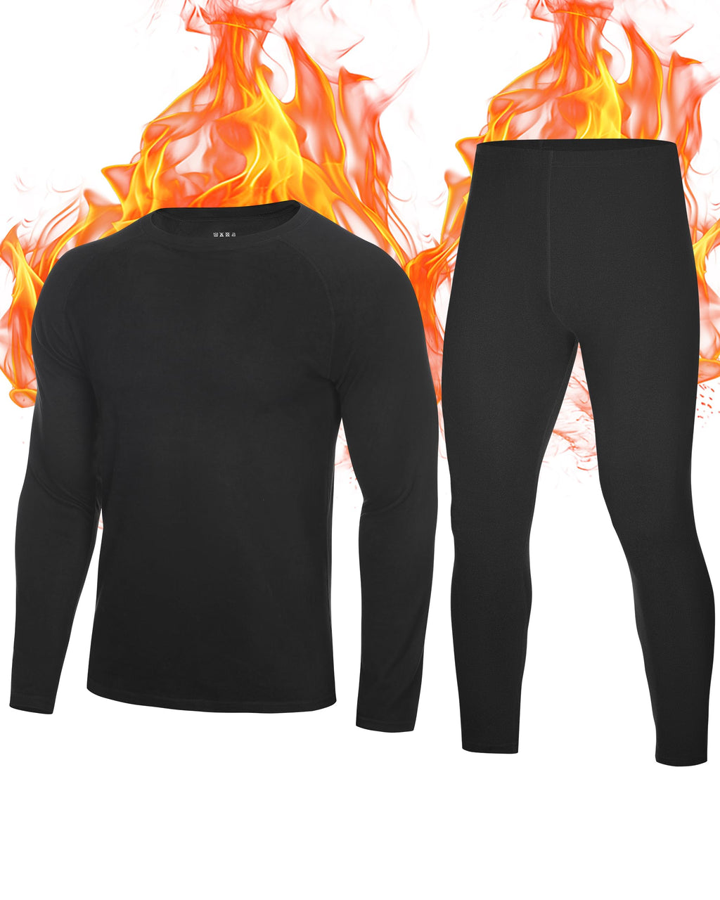 Roadbox Thermal Underwear for Men, Fleece Lined Long Johns Base Layer Set