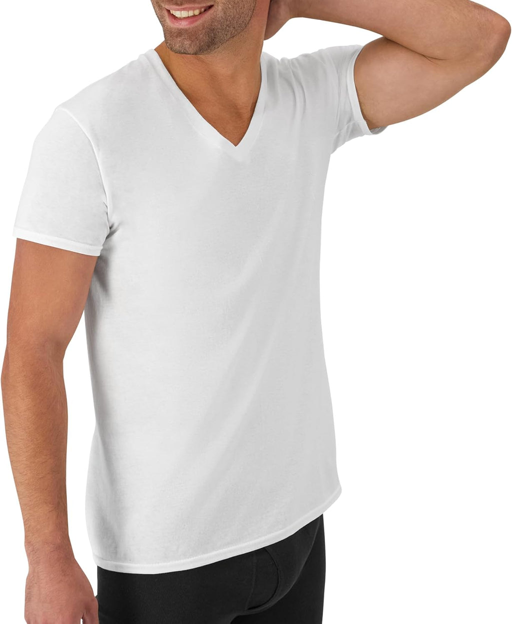 Hanes Men's Undershirts T-Shirt Pack, V-Neck Cotton Tees for Men, Moisture-Wicking, Odor Control, White Multi-Pack