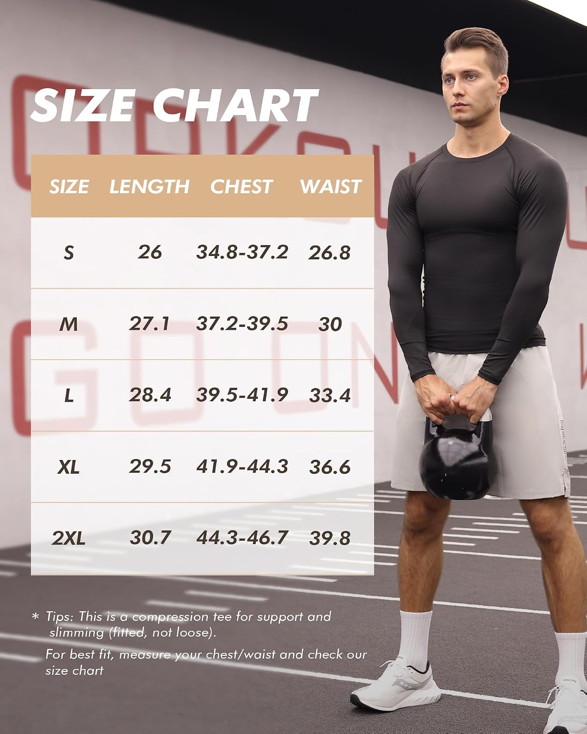Compression Shirts for Men - Long Sleeve Black Workout Base Layer Athletic Gym Tops Quick Dry Running Undershirts