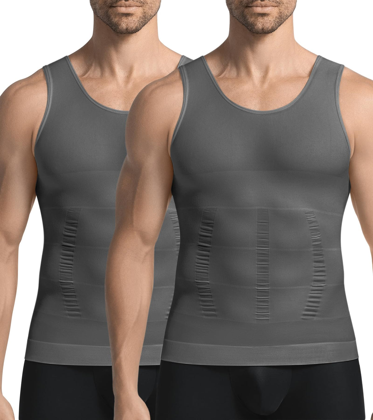 3 Pack Compression Shirt Men Body Shaper Vest Workout Tank Top